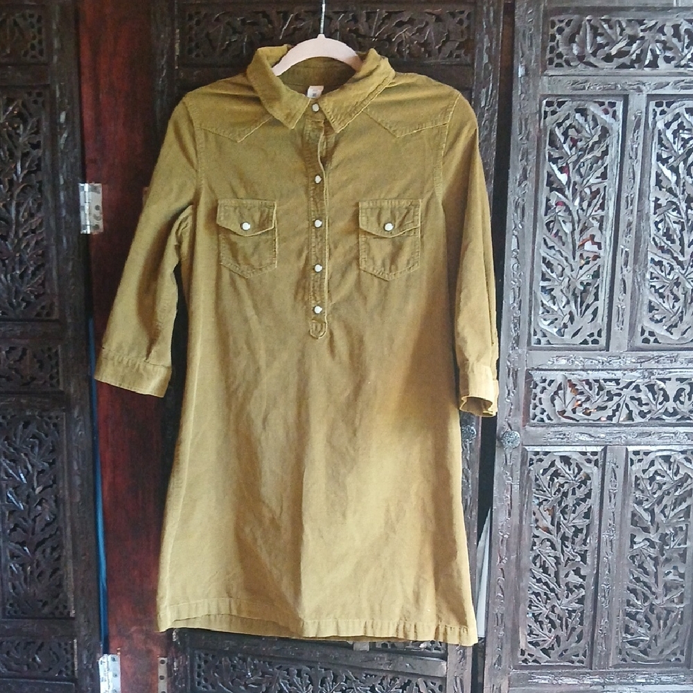 Old Navy Mustard Long Sleeve Dress